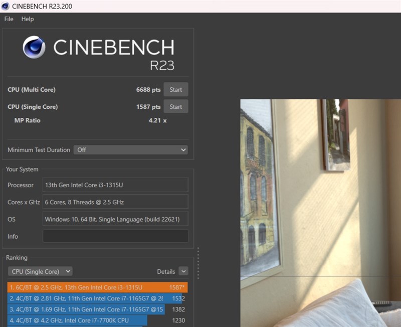 Điểm Cinebench R23 của ASUS Vivobook 14 A1405VA Điểm Cinebench R23 của ASUS Vivobook 14 A1405VA