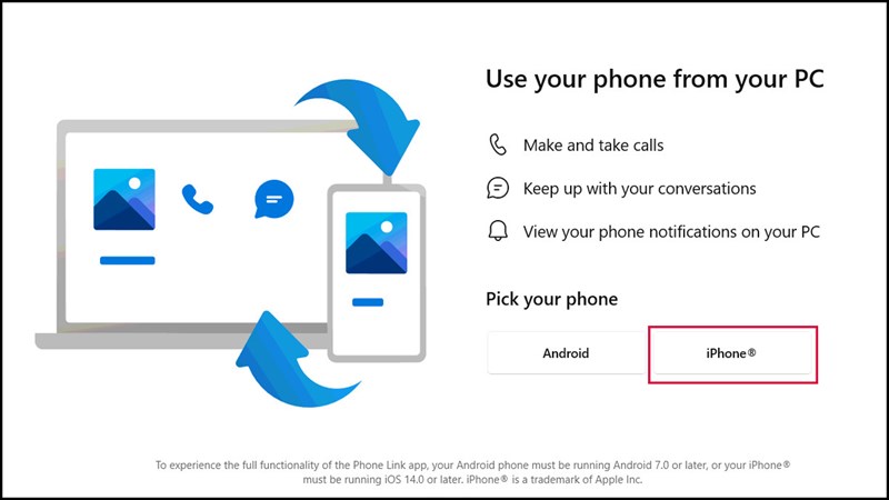 Cách kết nối iPhone với Windows bằng Phone Link