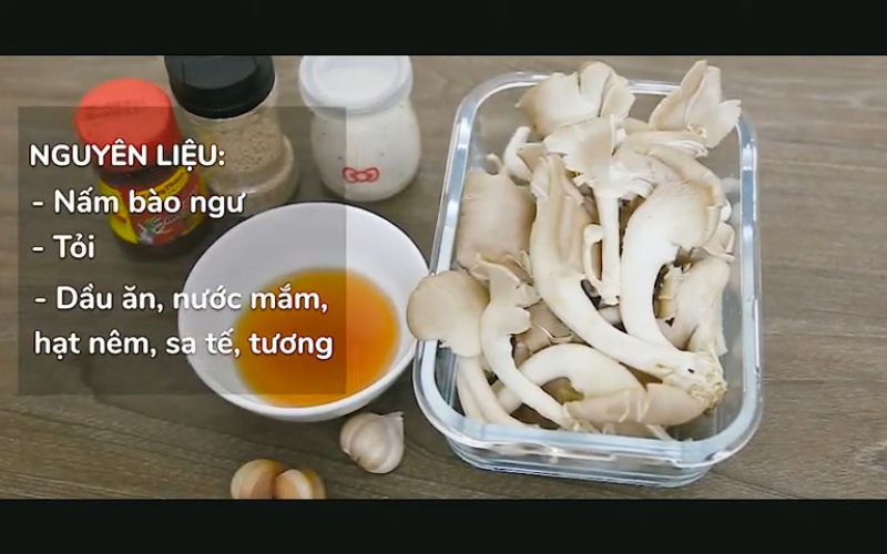 Nguyên liệu làm nấm bào ngư xào sa tế