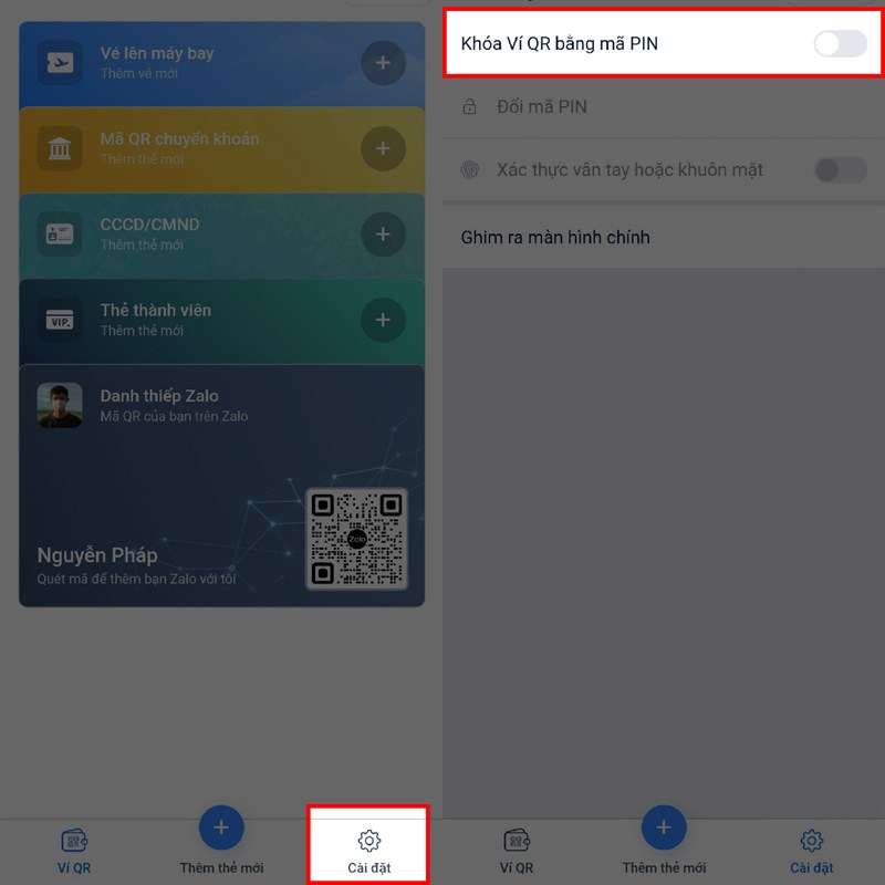 Cách tăng cường bảo mật cho ví QR Zalo