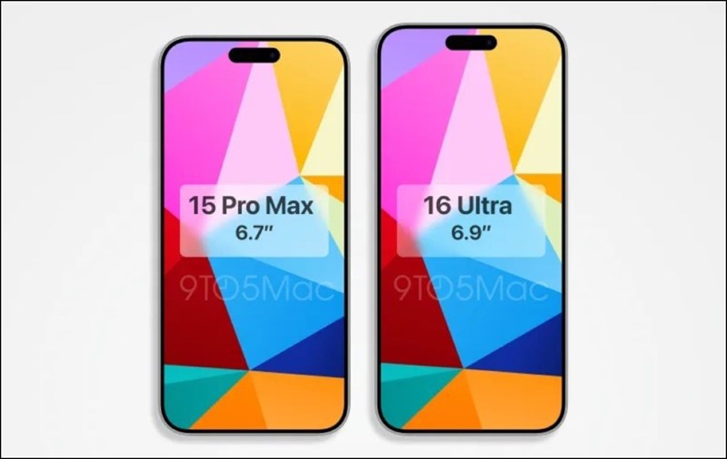 Kích thước màn hình bị rò rỉ của iPhone 15 Pro Max và iPhone 16 Ultra