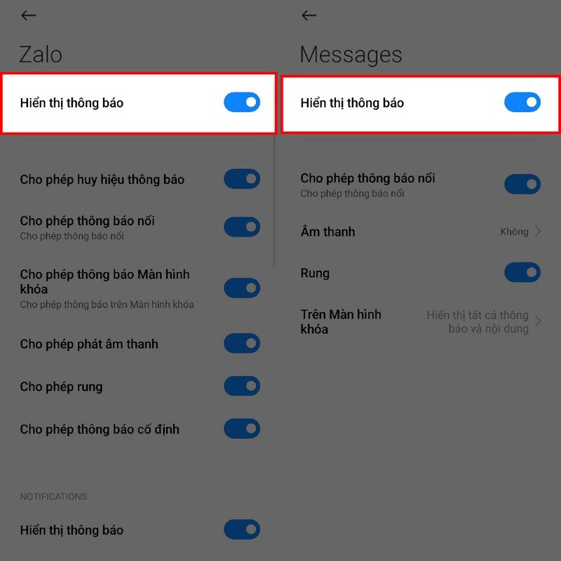 Zalo không hiện thông báo tin nhắn