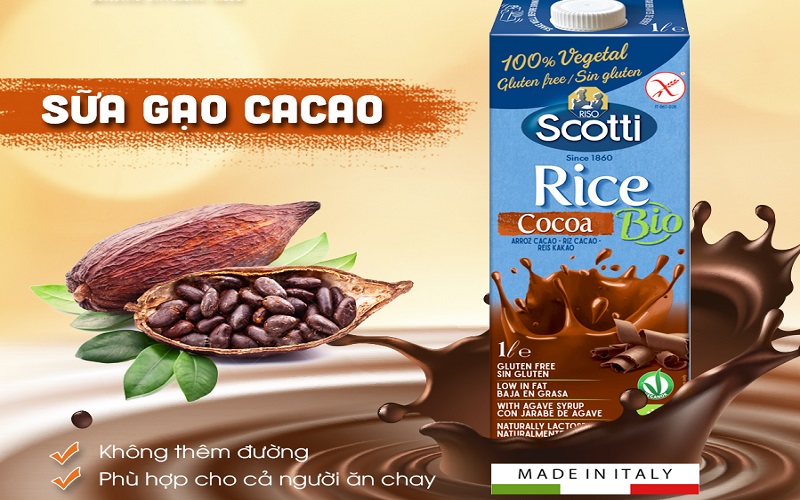 Sữa Gạo Cacao Hữu Cơ Riso Scotti