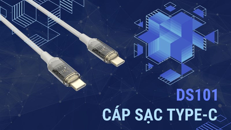 Tìm hiểu cáp Type C DS101 của Xmobile: Thiết kế trong suốt, công suất đến 60W