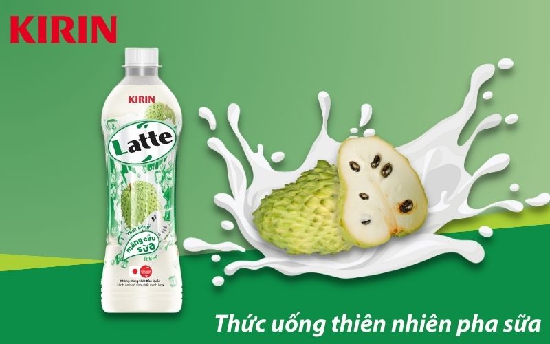 Nước uống KIRIN Latte vị mãng cầu là thức uống thiên nhiên pha sữa