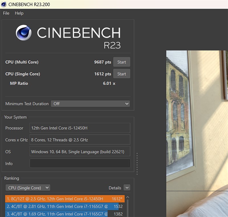 Điểm Cinebench R23 của HP VICTUS 15 Điểm Cinebench R23 của HP VICTUS 15