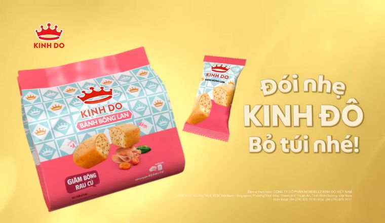 Giới thiệu bánh bông lan mềm mịn Kinh Đô giăm bông rau củ ăn liền mới