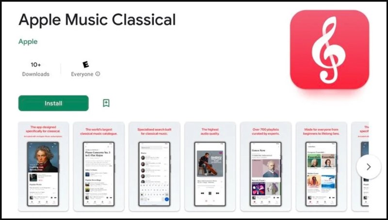 Ứng dụng Apple Music‌ Classical trên Google Play