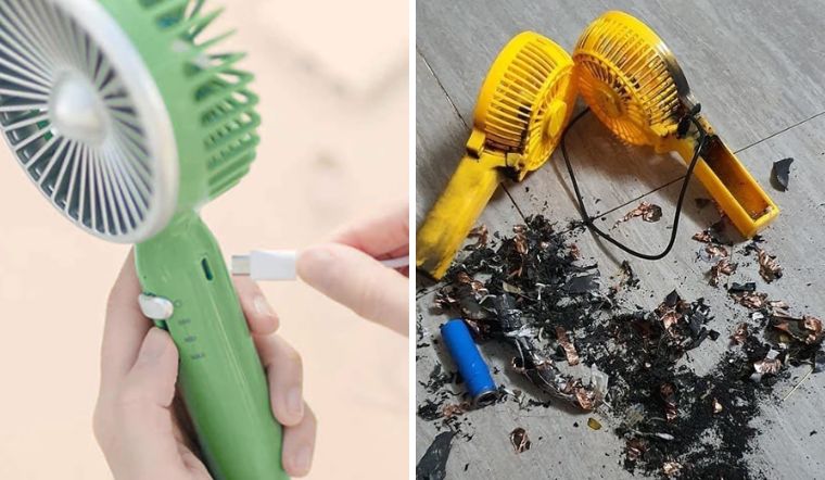 Thận trọng tránh cháy nổ khi dùng quạt sạc mini làm mát cơ thể