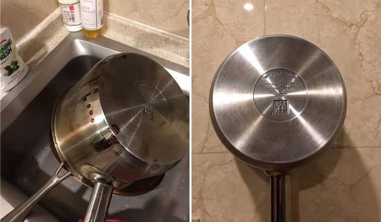 Bỏ túi cách cọ sạch đáy nồi inox chỉ với nước muối dưa