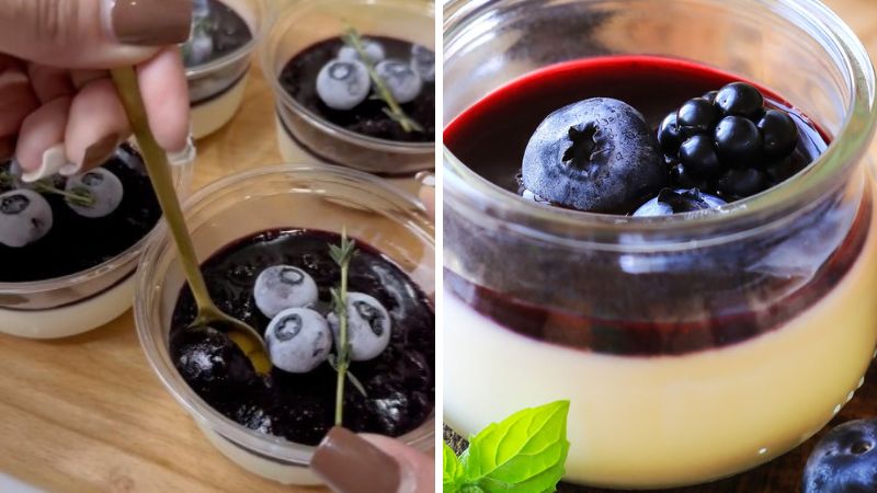 Món panna cotta việt quất