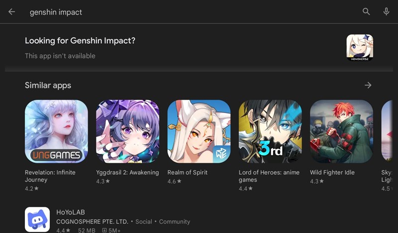 Genshin Impact bất ngờ biến mất khỏi Google Play, cổng nạp cũng gặp vấn đề