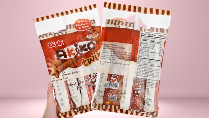 Snack que nhân vị kem Tiramisu Akiko Oishi 