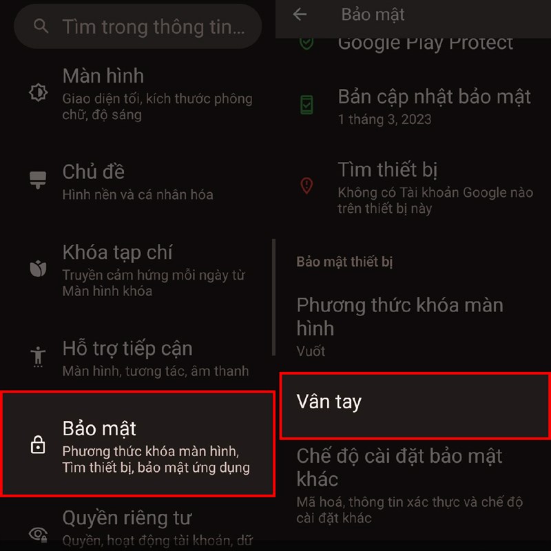 Cách đặt mật khẩu vân tay cho Redmi A2+