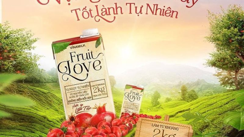Nước ép lựu và táo Vinamilk Fruit Love 1 lít