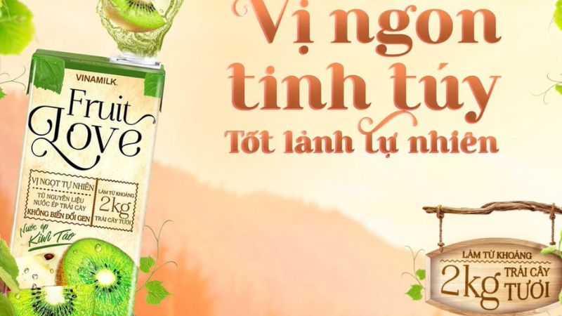 Nước ép kiwi táo Vinamilk Fruit Love 1 lít