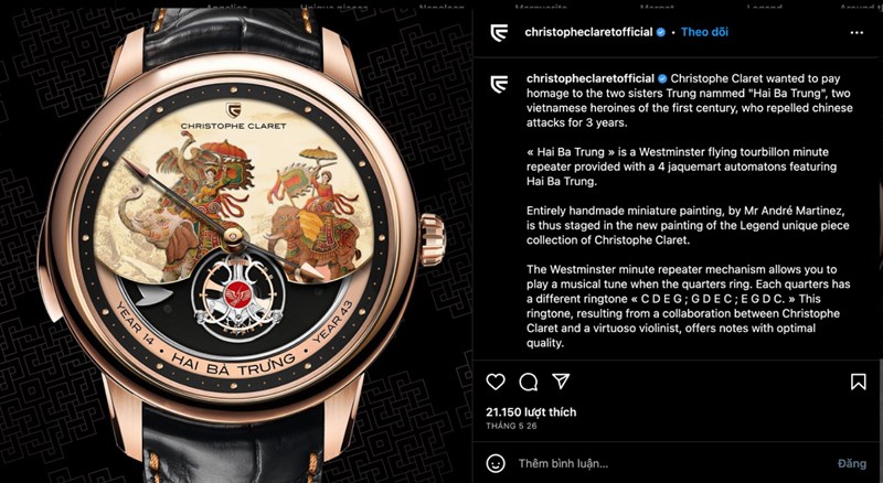 Bài đăng của Christophe Claret trên Instagram