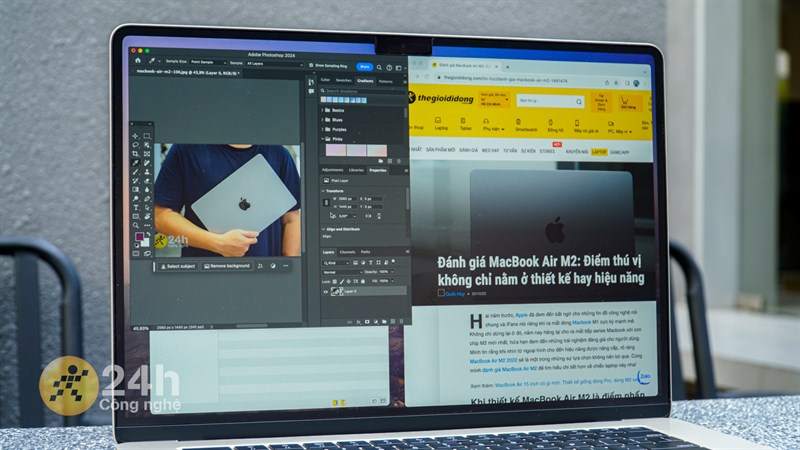 MacBook Air 15 inch còn sở hữu dung lượng RAM tối đa lên đến 24 GB, giúp chúng ta thoải mái đa nhiệm tùy theo nhu cầu sử dụng.