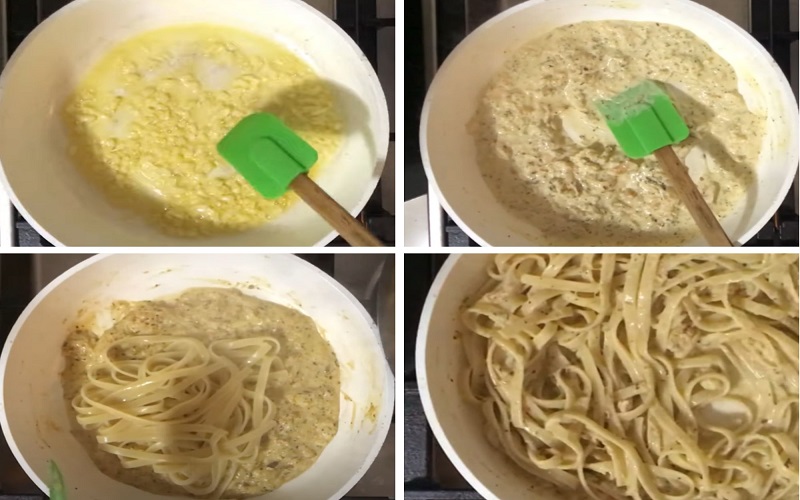 Cách làm mỳ Ý sốt kem thịt cua