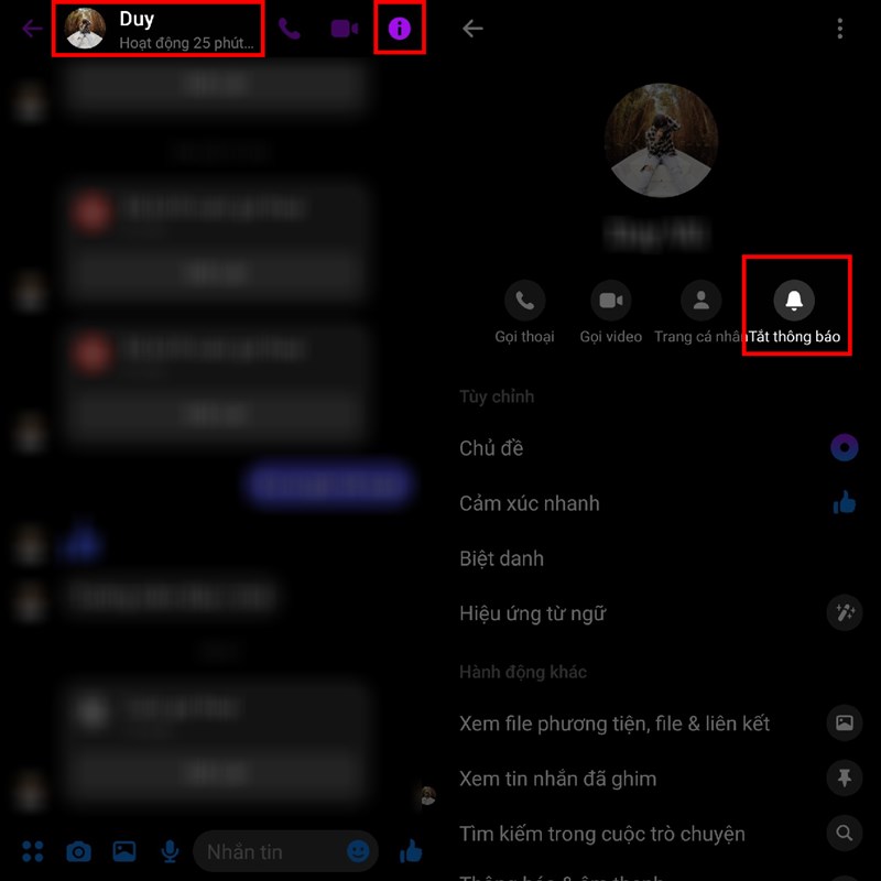 Cách tắt thông báo cuộc gọi trong trò chuyện Messenger