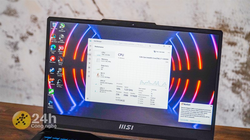 MSI Cyborg 15 A12VE sở hữu hệ thống cấu hình mạnh mẽ