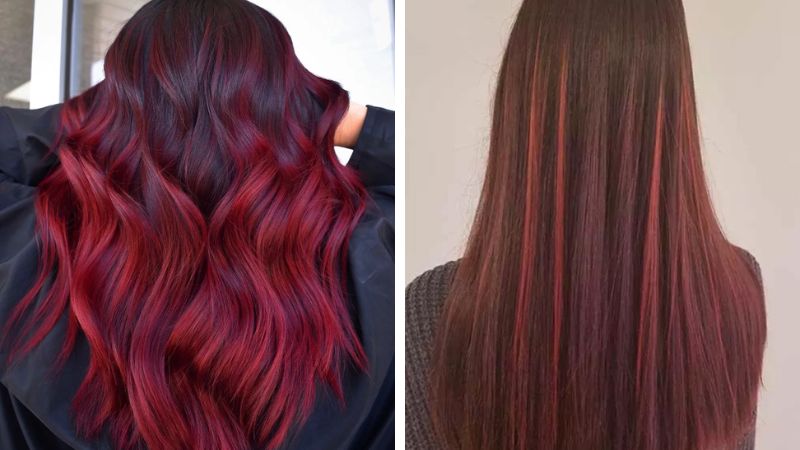 Mẫu tóc đỏ cherry highlight