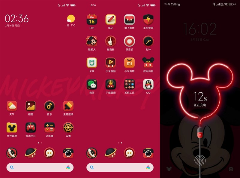 Giao diện phần mềm theo phong cách chuột Mickey trên Xiaomi CIVI 3 Disney 100th Anniversary Edition