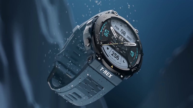 Amazfit T-Rex 2 Ocean Blue Limited Edition có thiết kế đậm chất đại dương