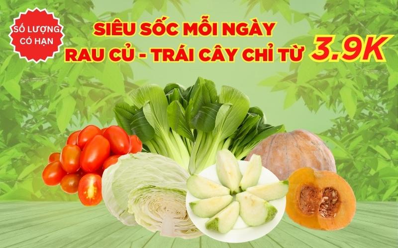 Siêu sốc mỗi ngày rau củ - nấm - trái cây giá rẻ quá chỉ từ 3.900 đồng