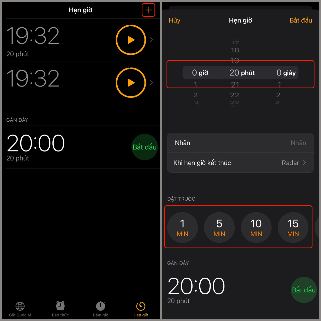 Cách cài nhiều bộ hẹn giờ trên iOS 17