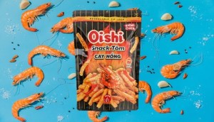 Cay ngon hấp dẫn với snack tôm vị cay nồng Oishi