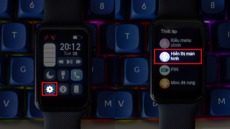 Chọn mục Hiển thị màn hình 