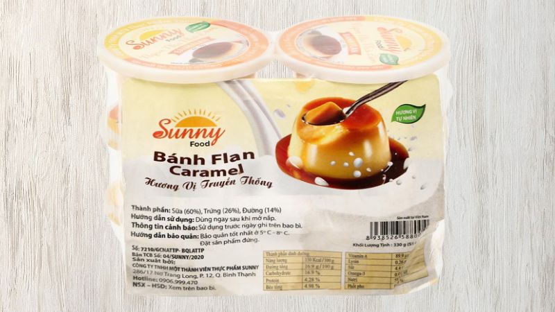 Bánh flan Sunny hương vị ngậy béo của sữa tươi và trứng