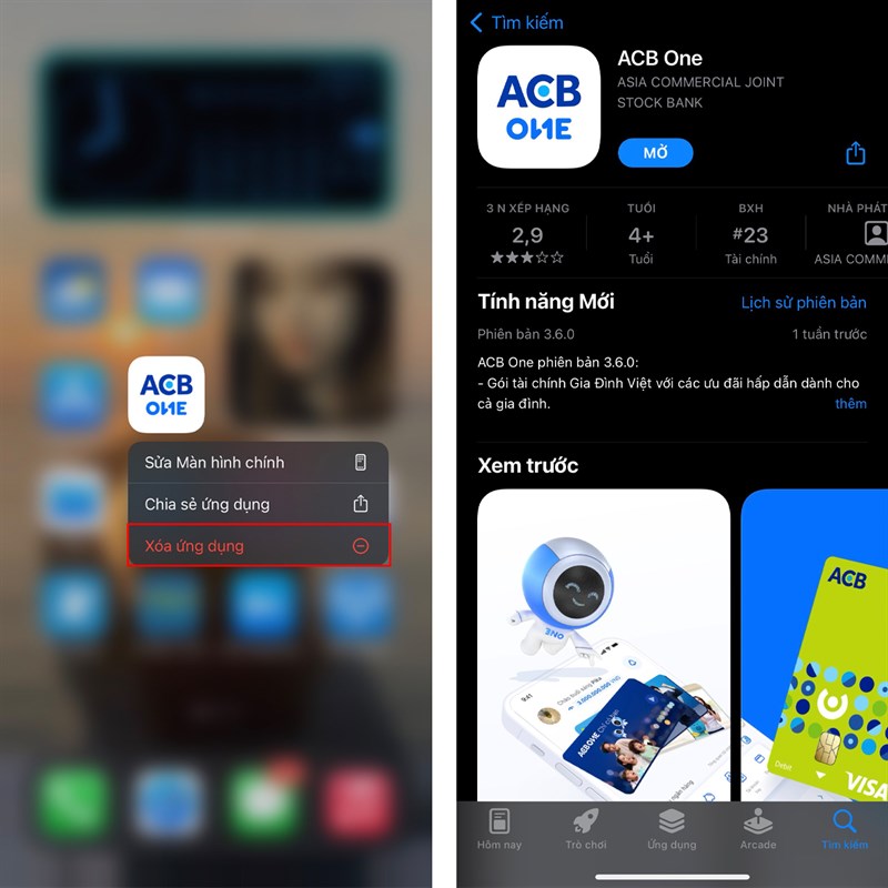 iOS 17 lỗi app ngân hàng