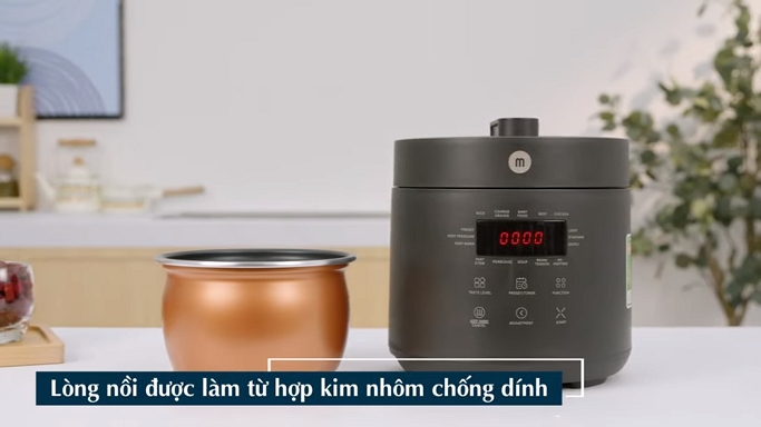 Lòng nồi làm từ hợp kim nhôm phủ chống dính an toàn
