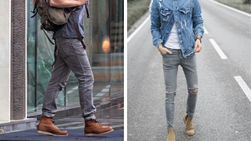 Phối giày thế nào với quần jeans xám nam?