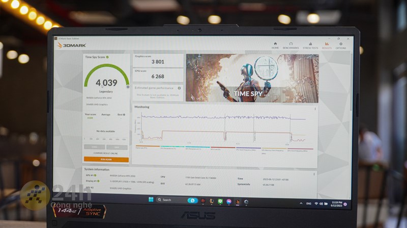 ASUS TUF Gaming F15 FX506HF đạt những số điểm hiệu năng ấn tượng ASUS TUF Gaming F15 FX506HF đạt những số điểm hiệu năng ấn tượng