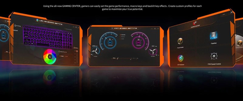 Giao diện của GIGABYTE Gaming Center tương đối đơn giản. Giao diện của GIGABYTE Gaming Center tương đối đơn giản.