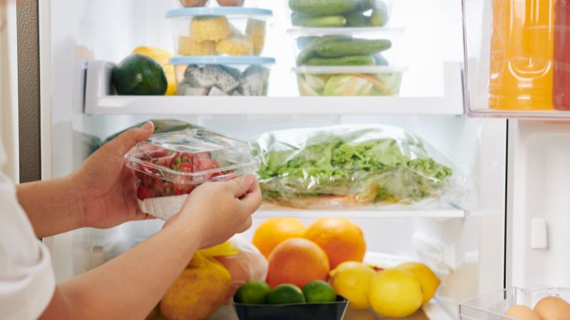 Organize the food in the refrigerator