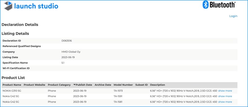 Nokia G42 5G và Nokia G310 5G đạt chứng nhận Bluetooth SIG