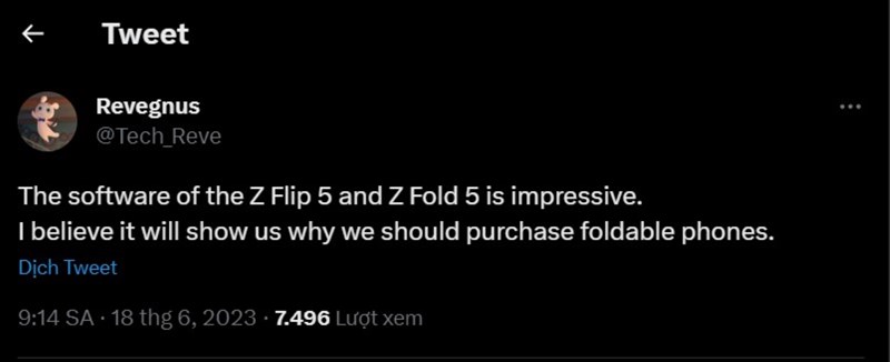 Leaker Revegnus cũng rò rỉ về phần mềm của Galaxy Z Flip5 và Galaxy Z Fold5