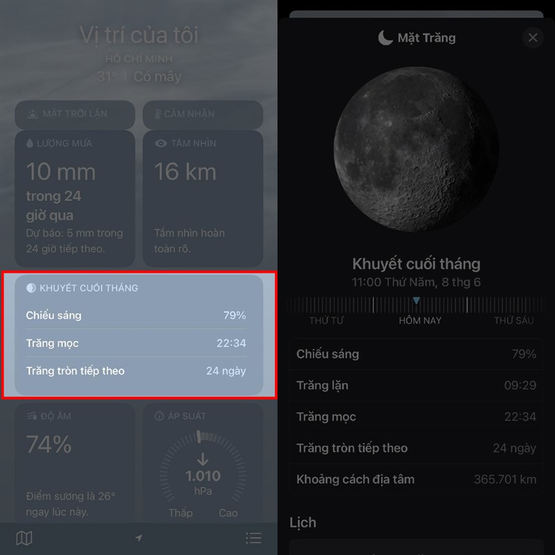 Hướng dẫn cách xem mặt trăng trên iOS 17