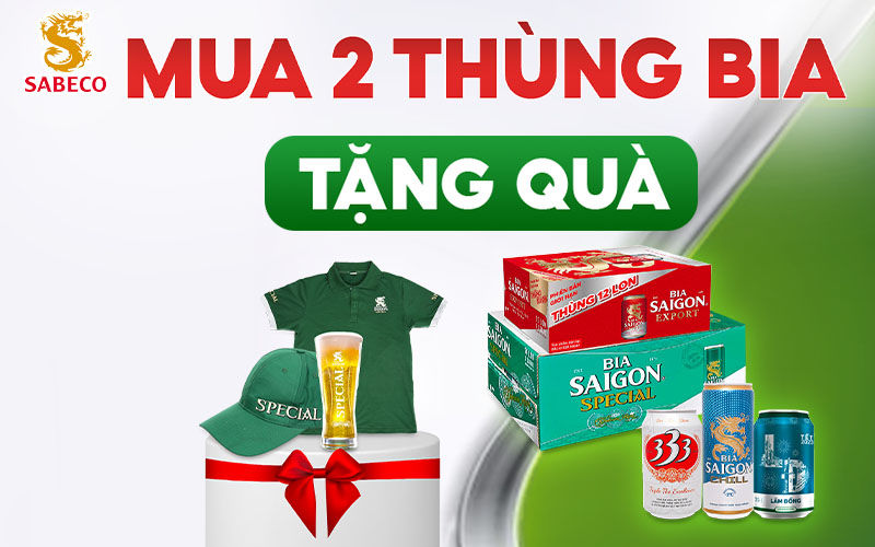 Từ 01/7 - 31/7/2023, mua 2 thùng bia Saigon, bia 333 tặng quà