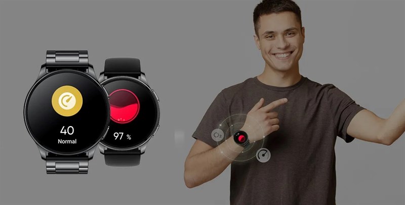 Amazfit Pop 3R còn tích hợp tính năng theo dõi nhịp tim 24 giờ, đo mức độ bão hòa oxi trong máu