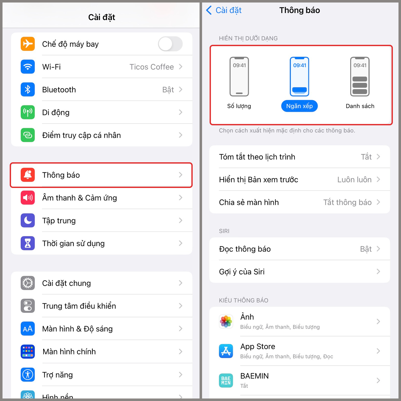 Cách hiện thông báo trên màn hình khóa iPhone