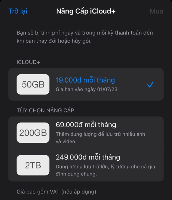 Apple tăng giá gói iCloud tại Việt Nam