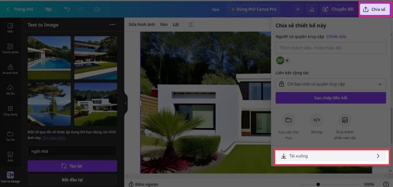 Cách tạo hình ảnh từ chữ trên Canva