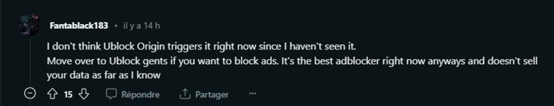 Một người dùng Reddit khác phát hiện uBlock Origin vẫn chưa bị chặn