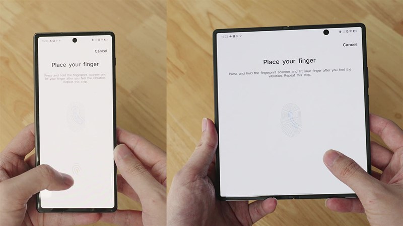 Nhờ thiết kế bản lề mới, nếp gấp ở giữa màn hình trong của vivo X Fold 2 đã được làm mở đi rất nhiều.