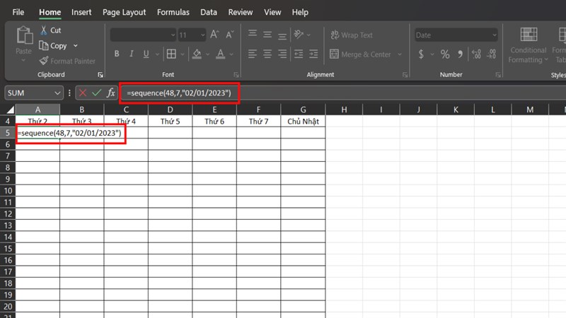 cách tạo lịch nhanh khi sử dụng Excel